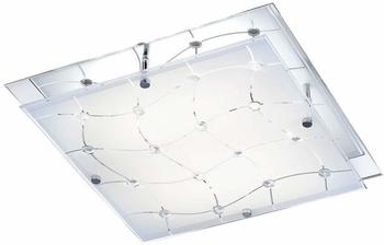 LeuchtenDirekt LED Kristall Decken Lampe Wohn Zimmer Chrom Netz Glas Leuchte satiniert Leuchten Direkt 14722-17