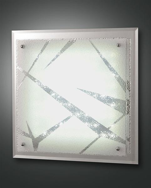Fabas Luce Galaxy Deckenleuchte, LED, 21W weiß Glas Spiegel und Kristall mit Dekor