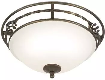 Elstead Lighting Pembroke Deckenleuchte E27 2-fach Schwarz, Gold, Made in UK