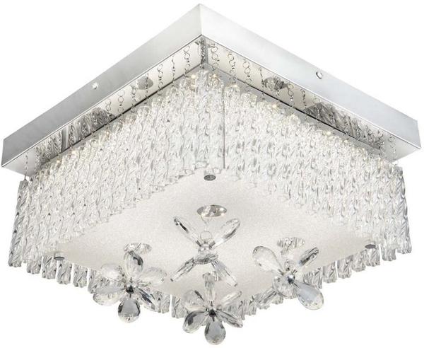 LED Chrom Decken Leuchte Wohn Zimmer RGB Fernbedienung Glas Spot Lampe dimmbar