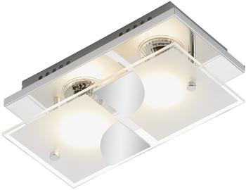 Briloner Rechteckige LED Deckenlampe Wandlampe aus Glas 2x GU10 (3597-028)