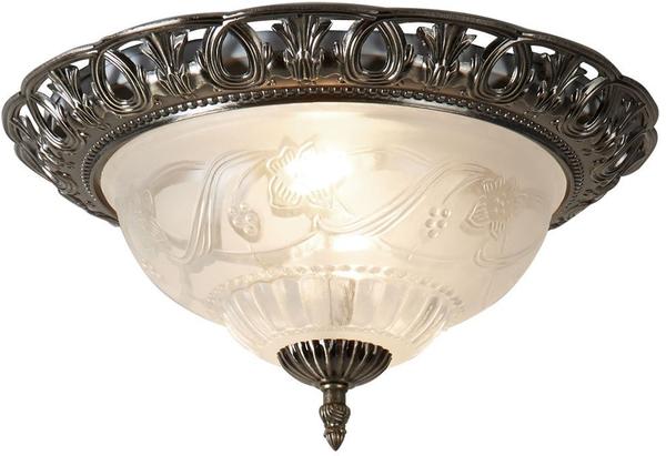 Searchlight Klassische Design Ø33cm LED Deckenlampe Deckenleuchte Lampe Leuchte Glas Metall Antikmessinng