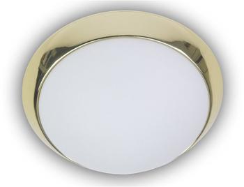 Niermann Standby DeckenleuchteDeckenschale, Opalglas matt, Dekorring Messing poliert, Ø 25cm