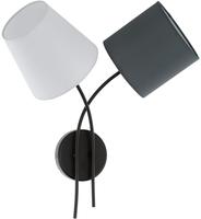 EGLO Wandleuchte "ALMEIDA" E14 schwarz / L42 x H45,5 x B19cm / Wandlampe aus Stoff