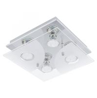 EGLO Deckenleuchte "CABI Deckenlampe, Edelstahl und Glas, GU10, weiss,