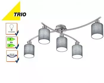Trio Garda Deckenleuchte E14 grau Nickel matt (605400511)