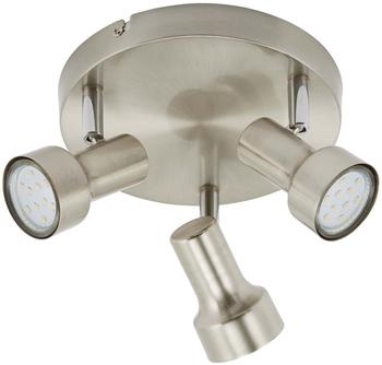 Briloner Runder Deckenstrahler SUB 3flg Rondell nickel-matt inklGU10 LED schwenkbar (2843-032R)