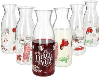 Ritzenhoff & Breker 6x Palermo Glas-Karaffe 1L 162866 Ritzenhoff & Breker 6x Palermo Glas-Karaffe 1L 162866
