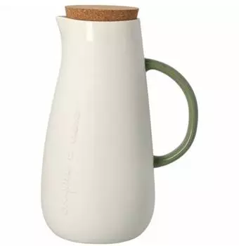 räder Krug „Acqua e vino" aus Steinzeug, beige/grün (18745)