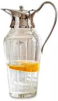 Loberon Braux Krug, Glas mit Rillenschliff, klar/silber (17081191)