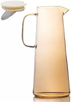 Intirilife Karaffe Glas 1,7L mit Deckel und Sieb