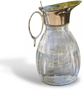 Loberon Agudelle Krug Glas/Messing, klar/silber (13320191)