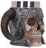 Nemesis Now Wikinger-Totenkopf Krug / Bierkrug 19 cm - Viking Skull Tankard -