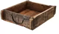 Ziegelform Holzkiste Mit Metall Beschl&auml;gen - Klein / 30 X 25 Cm - Vintage...