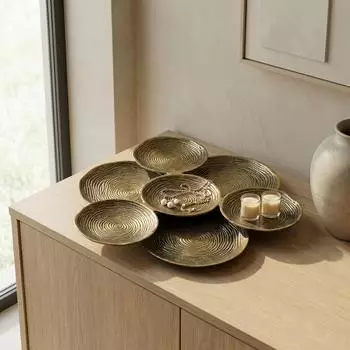 Finebuy Dekoschale rund gold Aluminium 44cm (FB77656)
