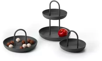 Philippi PIATTO Schale mit Henkel, Aluminium, schwarz, L (PIATTO L)
