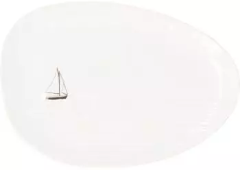 räder Schale „Bis zum Horizont" Porzellan, weiß/gold (23,8x16,5cm)