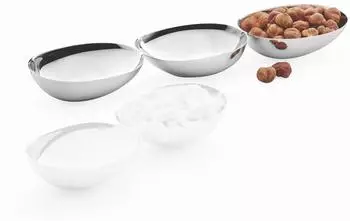 Philippi PEBBLES Snackschalen Trio-Set, Edelstahl, oval