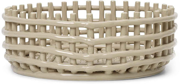 Ferm Living Keramik-Flechtkorb 29x10cm cashmere