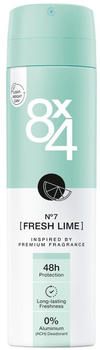8x4 Spray No.7 Fresh Lime Deodorants (150ml)