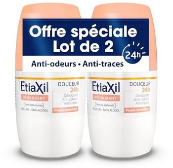EtiaXil Deodorant Mild Anti-Geruch Und Anti-Streifen 48h Empfindliche Haut Roll-Ons 2x50ml