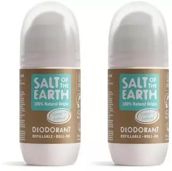 Salt of the Earth Natural Refillable - Ginger & Jasmine - Vegan Formula with Long-Lasting Protection - Made in the UK - 75ml