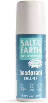 Salt of the Earth Natural Roll On - Ocean & Coconut - Vegan Formula with Effective Long-Lasting Protection Made in the UK - Suitable for Men Women & Kids - 75ml