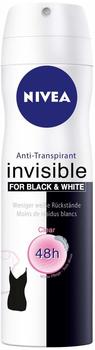 Nivea Invisible Pure Black & White Clear Deodorant Spray (150ml)