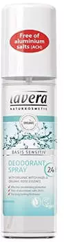 Lavera Naturkosmetik Basis Sensitiv Deo-Spray Bio-Hamamelis & Bio-Rosenessenz 75 ml