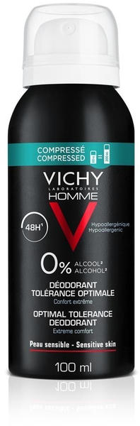 Vichy Homme Optimal Tolerance Deodorant 48h 0% Alcohol (100 ml)