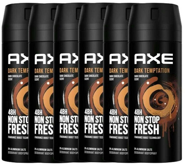 Axe Dark Temptation 48H Fresh Deodorant & Bodyspray (6 x 150 ml)