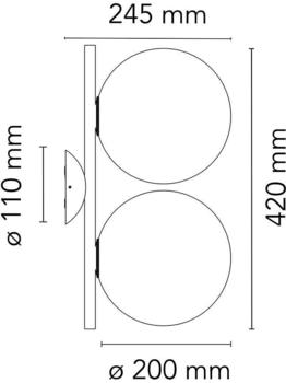 FLOS IC C/W1 Double Deckenleuchte/Wandleuchte Chrom