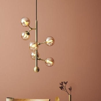 Halo Design No. 738861 Pendelleuchte ATOM Amber Messing 31cm