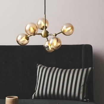Halo Design No. 736560 LED Pendelleuchte ATOM Amber Messing 45 cm