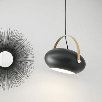 Halo Design No. 734382 LED Pendelleuchte D.C, schwarz matt-Eiche Ø 40 cm