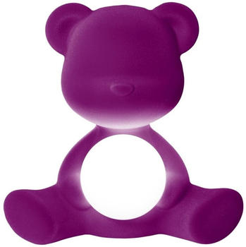 qeeboo Teddy Girl Rechargeable Lamp Velvet Finish Tischleuchte violet 35x24x32 cm