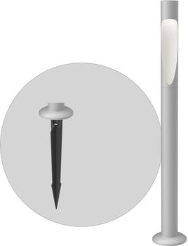 Louis Poulsen Flindt Garden Long LED 2700K Aluminium m/anker