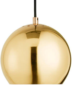Frandsen Ball Pendelleuchte Ø18cm massiv messing glänzend H 16cm Baldachin matt schwarz