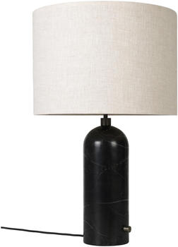 Gubi Gravity Tischleuchte L Marmor leinen schwarz leinen HxØ 29x41cm