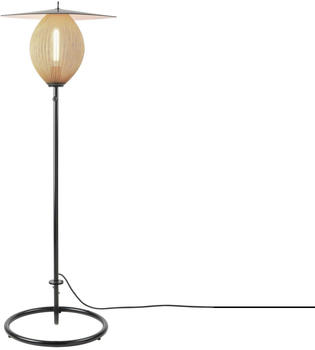Gubi Satellite Outdoor Stehleuchte cremeweiß H 128cm schwarz seidenmatt