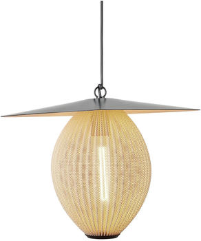 Gubi Satellite Outdoor Pendelleuchte L cremeweiß HxØ38,5x27cm schwarz seidenmatt LED
