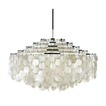 Verpan Fun 11DM Pendelleuchte perlweiß H 44xØ 70cm schwarz perlweiß