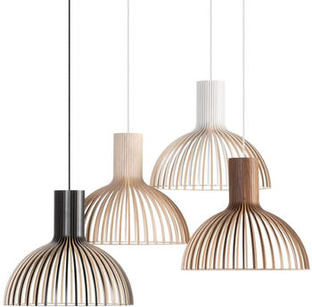 Secto Design Victo Small 4251 Pendelleuchte Ø 45 x 39 cm Walnuss