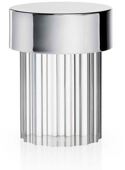 FLOS Last Order LED Tischleuchte mit Akku geriffelt edelstahl H 14cm x Ø 10cm