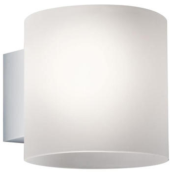 Martinelli Luce Tube V Wandleuchte Ø10cm weiß silber satiniert HxØ10x10cm weiß silber