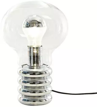 Ingo Maurer Bulb Tischleuchte transparent metallen &Oslash;20cm Kristallglas Murano H 20cm verchromt