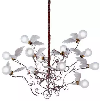Ingo Maurer Birdie Pendelleuchte rot Metall rot inkl. 12 LED rot