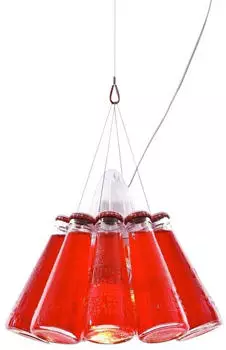 Ingo Maurer Campari Light Pendelleuchte rot Glas Ø 23cm Abhängungslänge 400cm rot Ø 23cm