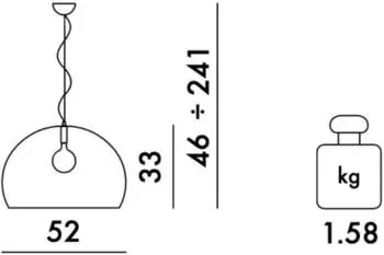Kartell FL Y Pendelleuchte bernstein transparent Ø52cm bernstein Ø52cm