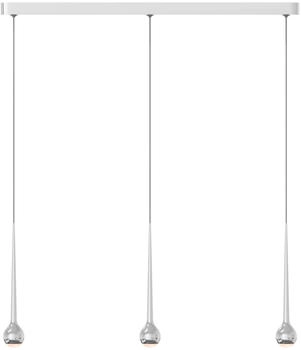 GRAU Falling Sun Trace Pendelleuchte LED 3-flammig Chrom - 200 cm
